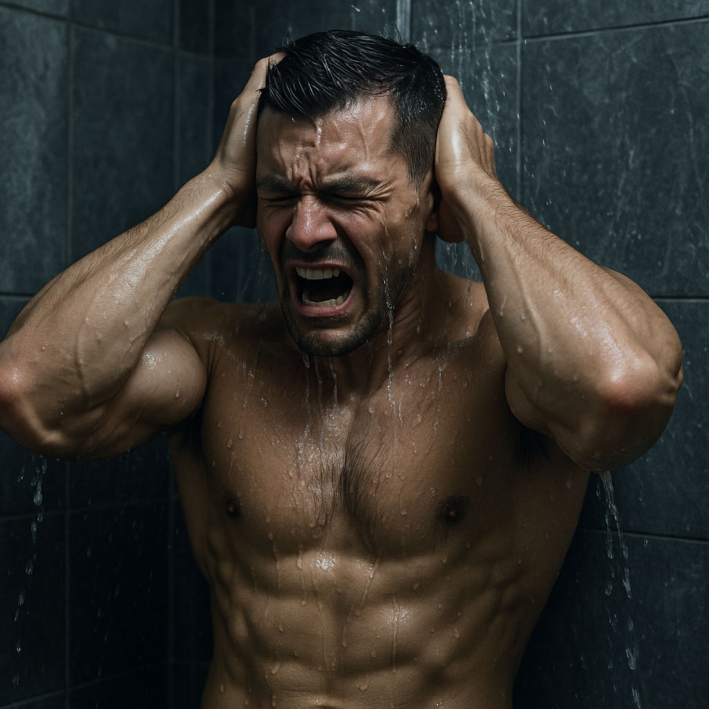 Ledová disciplína – muž ve sprše