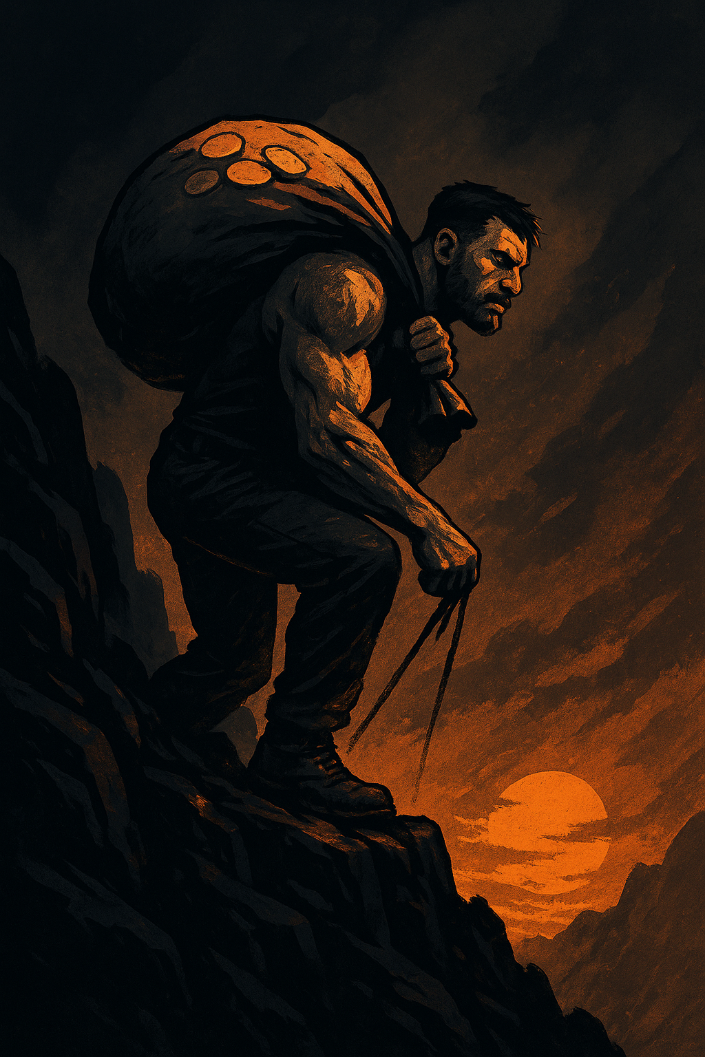 Do nepohodlí – muž nesoucí zátěž